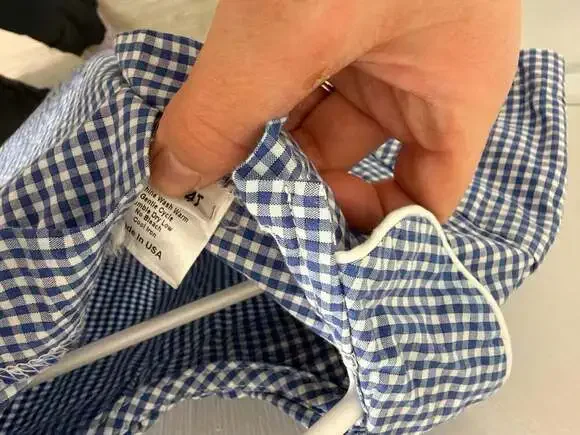 Lullaby Set Boys Royal Blue Gingham Peter Pan Collar Short Sleeve Shirt 4T - Picture 4 of 5